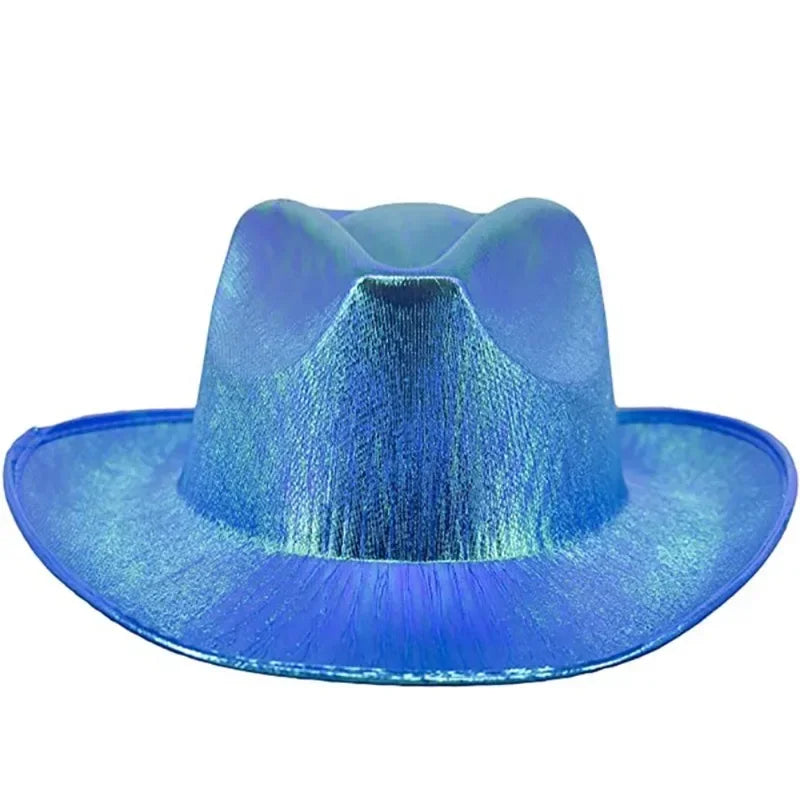 Neon Flash Cowboy Hat for Parties and Halloween - Colorful Space Cowboy Hat with LED Lights
