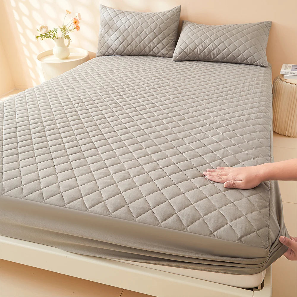Waterproof Fitted Mattress Protector - Quilted, Machine Washable Single Double Bed Cover