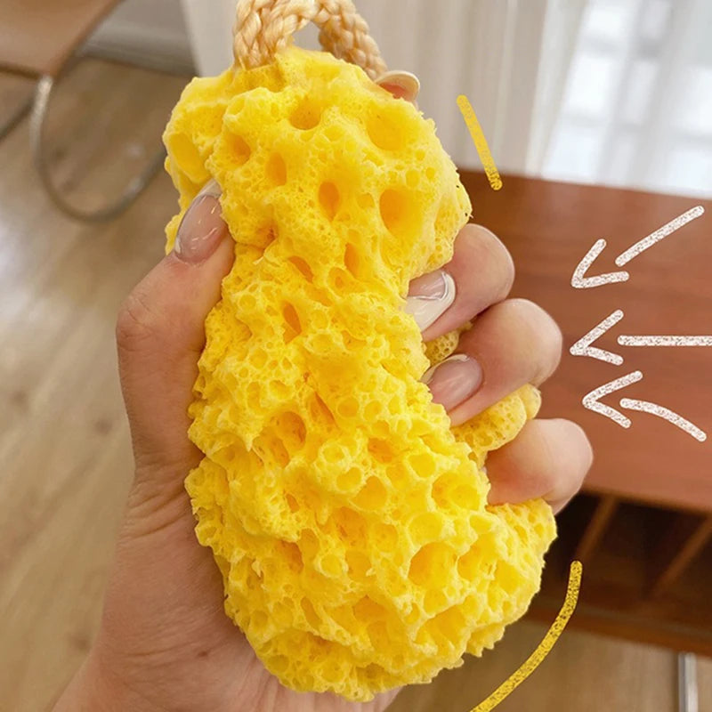 Cute Honeycomb Bath Sponge Ball - Soft Japanese Shower Loofah for Kids & Adults