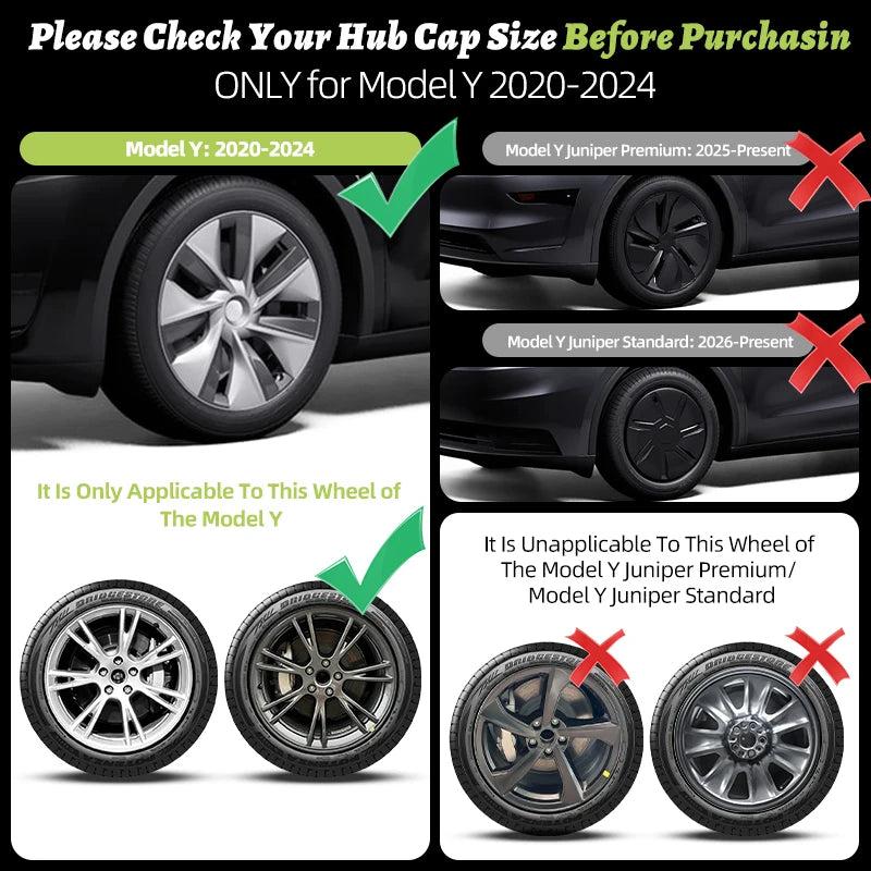 4PCS Tesla Model Y Wheel Cover Hubcaps 19 Inch Turbine Rim Covers Performance Wheels