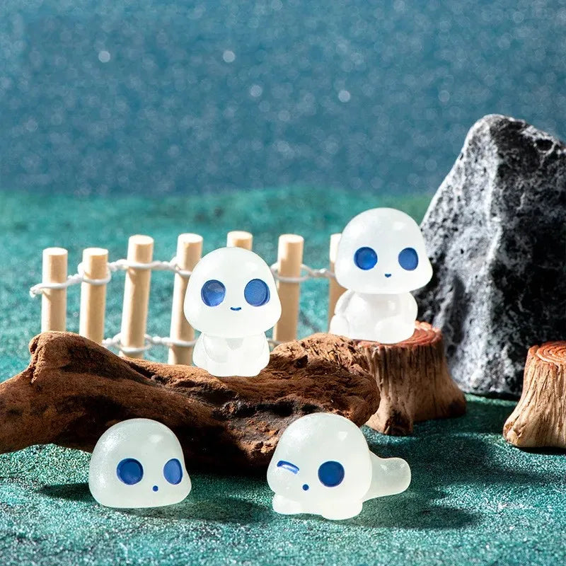 Glow in the Dark Mini Elf Figures Set - Potted Resin Fairy Garden Decor for Home & Garden
