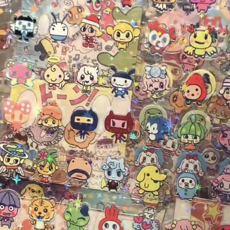 8pcs Anime Pixel Graph Sticker Set for Phone & Desktop Decoration - Tamagotchi Style
