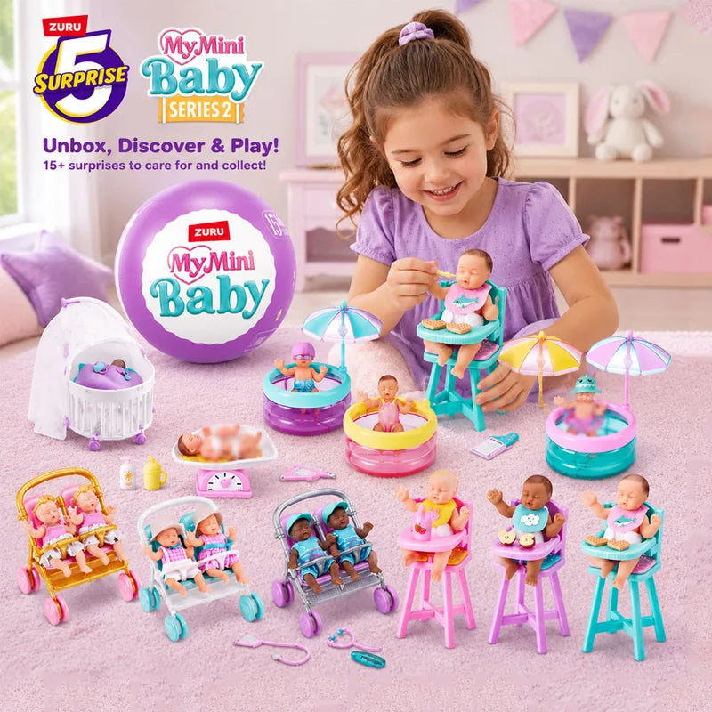 Mini Baby Doll Surprise Set with Accessories - Collectible Kids Play Toy