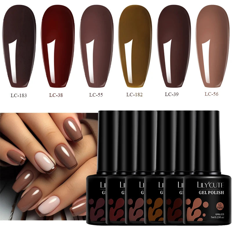 6-Piece Gel Nail Polish Set - Long-Lasting Semi-Permanent Varnish for Manicure