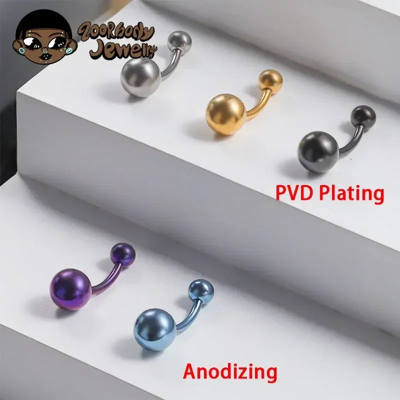 Titanium Belly Piercing Navel Ring 14G Gothic Waist Bead Jewelry