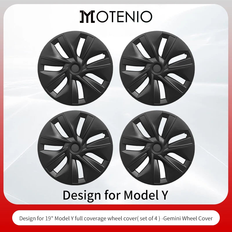 4-Piece Tesla Model Y Wheel Cover Set - 19 Inch Hubcaps for Rim Protection