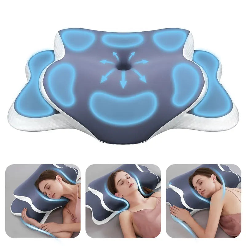 Memory Foam Cervical Pillow for Neck Pain Relief - Ergonomic Support for Side Back Stomach Sleepers