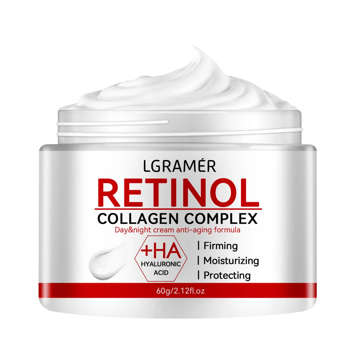 Retinol Firming Face Cream with Collagen for Wrinkle Reduction - Moisturizer & Brightening