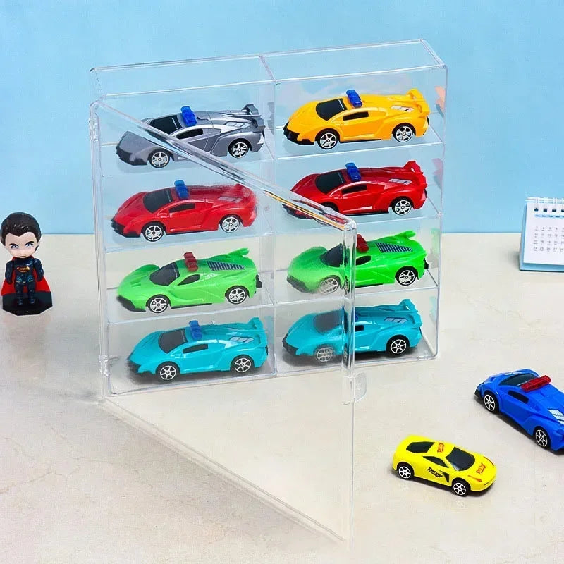 Acrylic Car Display Box 1:64 Scale for Hot Wheels Model Cars - 8 Grid Dustproof Storage