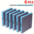 6PCS Washable Sanding Sponges 60-320 Grit Wet Dry Abrasive Blocks for Metal Wood Polishing