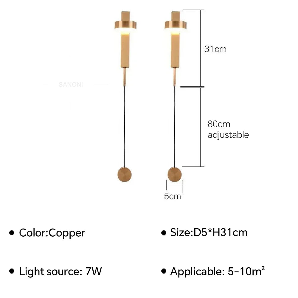 Rotatable LED Wall Lamp for Bedroom Living Room Indoor Lighting Fixture
