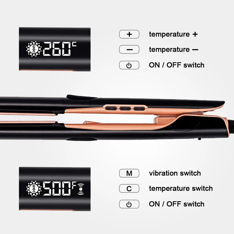 Plasma Hair Straightener 500°F Ceramic Flat Iron with Ionic Technology
