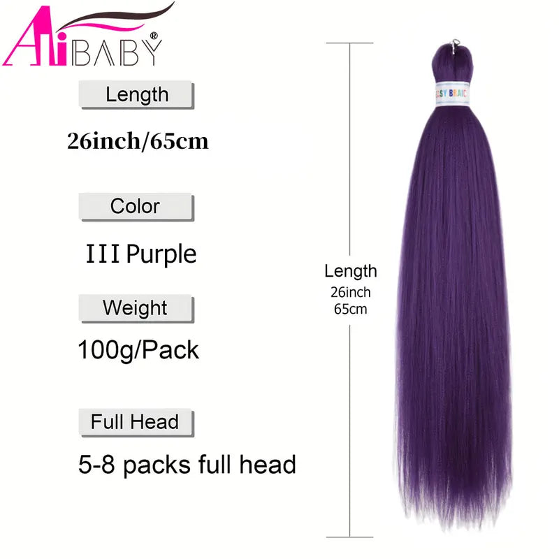 Pre-Stretched Ombre Kanekalon Braiding Hair Extensions - 26 Inch Synthetic Hair for Jumbo Box Braids