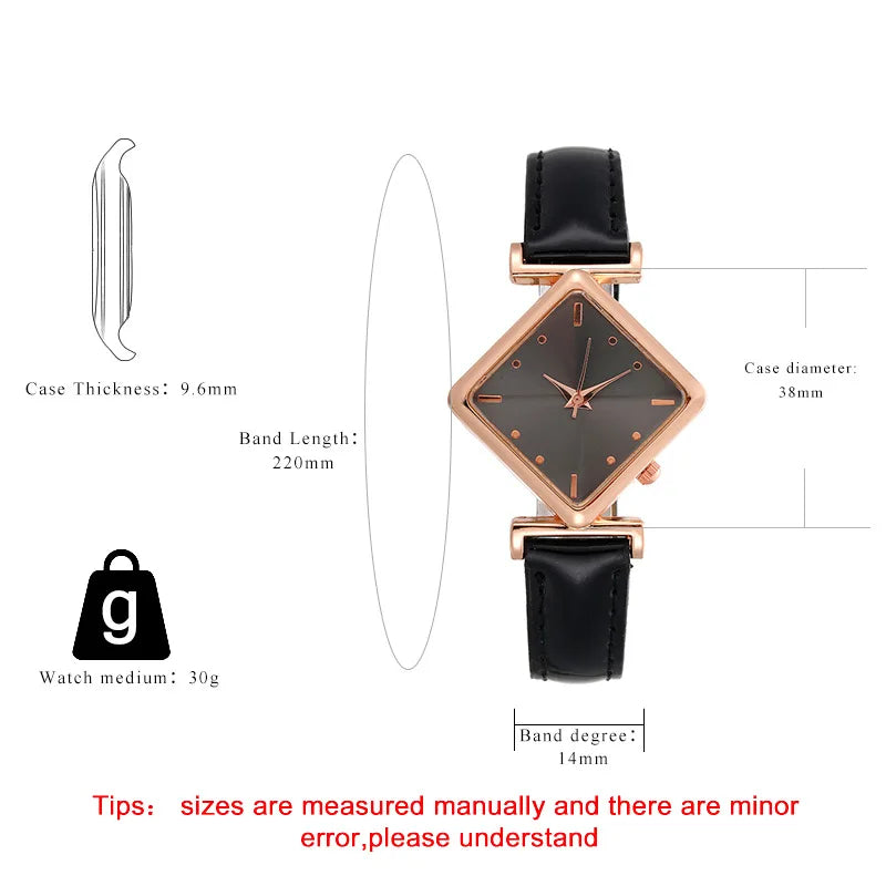 Women’s Quartz Wristwatch Leather Strap Ladies Watch Gift for Her
