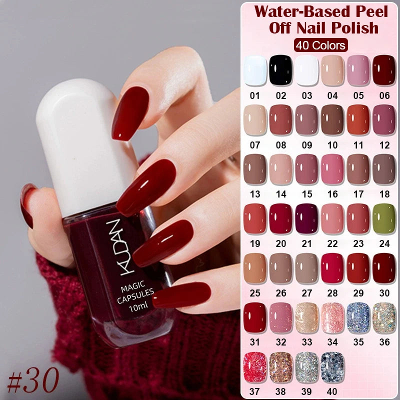 10ml Water-Based Nail Polish Set - Long Lasting Quick Drying Variety Pack