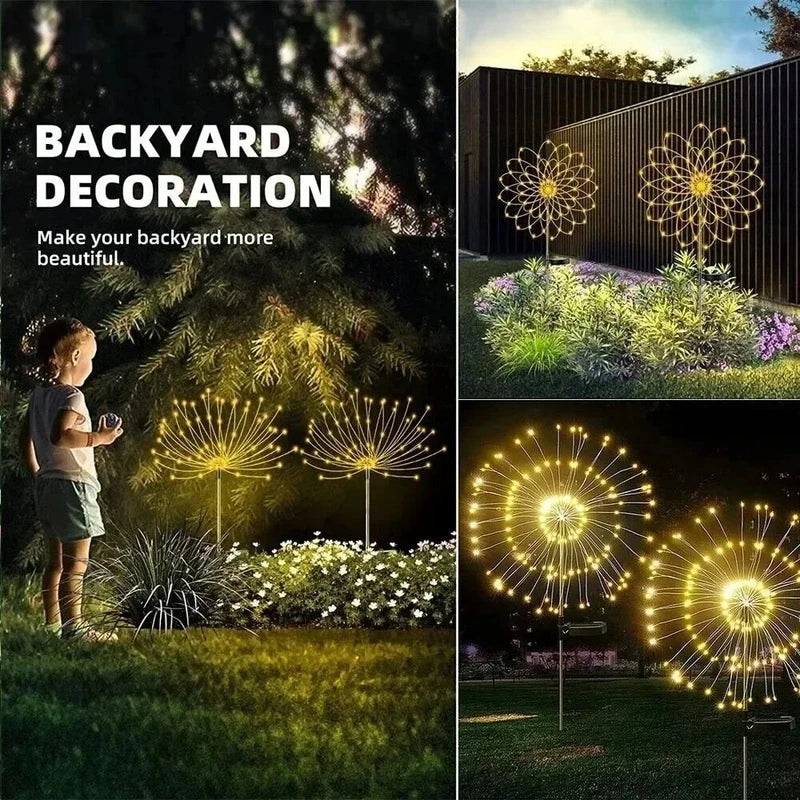 Solar Firework String Lights for Garden Decoration Waterproof Outdoor Lighting
