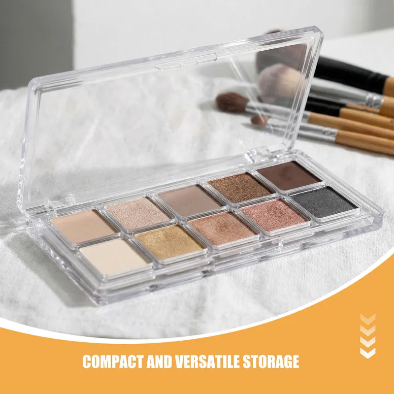 2Pcs Transparent Makeup Organizer Palettes Lipstick & Eyeshadow Storage Box