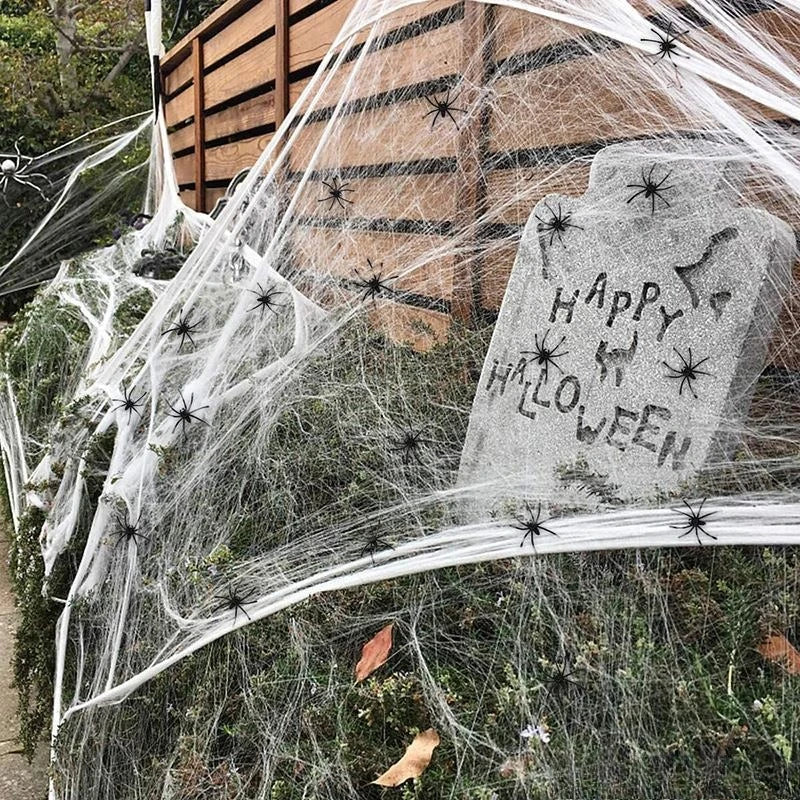 Halloween Spider Web Decoration Stretchy Cobweb for Scary Party Scene Home Accent