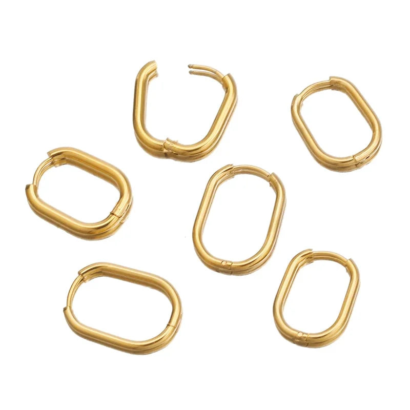 6PCS Stainless Steel Rectangle Earrings Ear Hooks Jewelry Findings for DIY Components