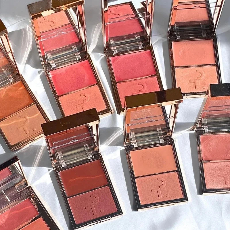 Double-Take Creme & Powder Blush Set - Matte Satin Finish, Fine Powder Texture