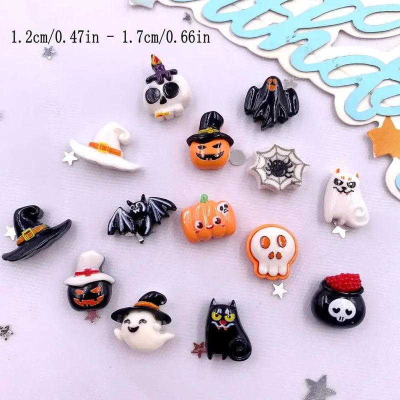 30pcs Colorful Resin Mini Figurines Halloween Decor Craft Supplies