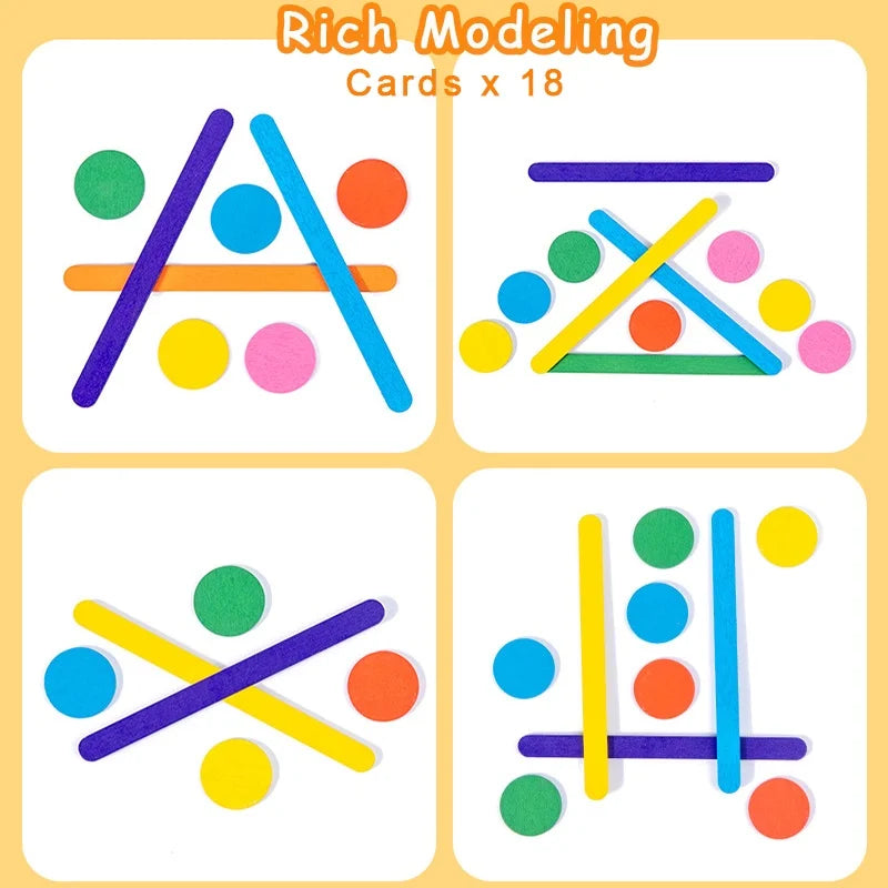 Kids Rainbow Wooden Puzzle Montessori Sensory Toy for Logical Thinking & Matching