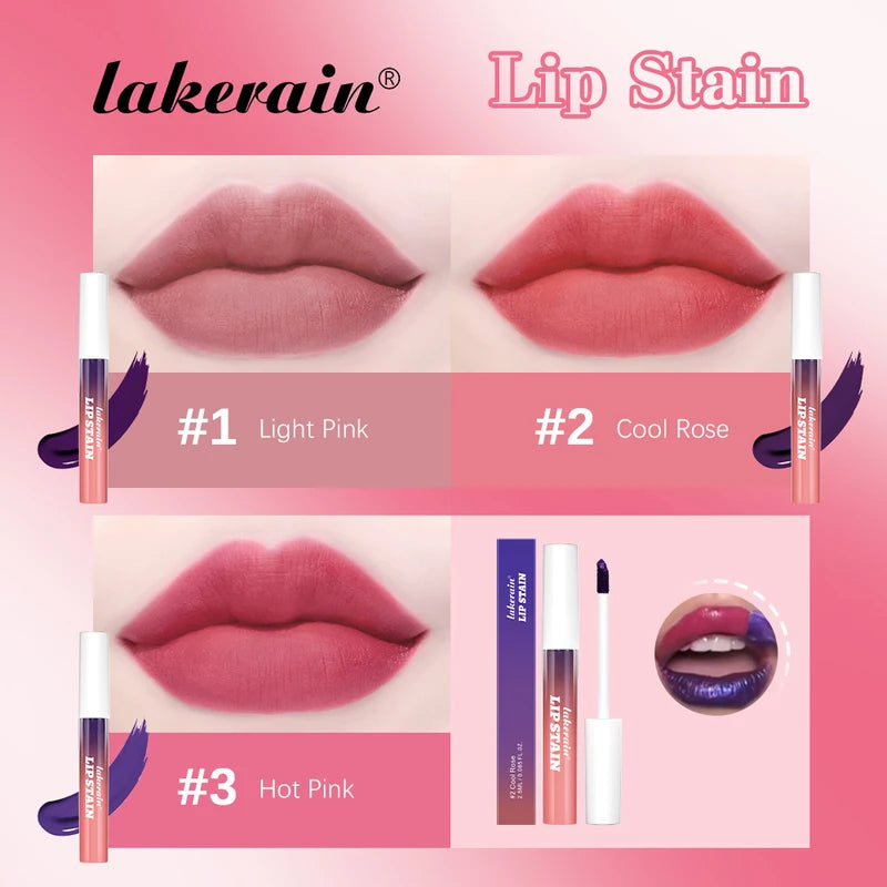 Long Lasting Waterproof Lip Stain Set - Peel Off Natural Lip Color, Transfer-Proof, 3 Colors