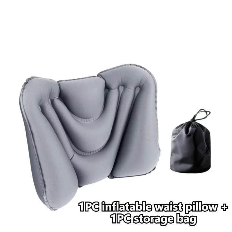 Inflatable Travel Waist Support Cushion with Storage Bag - Ergonomic & Portable