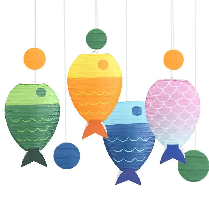 Fish-Shaped Paper Lanterns for Party Decorations - 4inch to 20inch Sizes