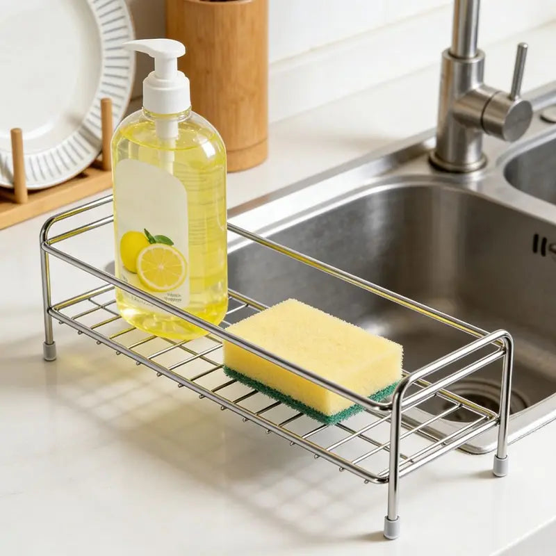 Stainless Steel Kitchen Sink Storage Rack Waterproof Anti-Rust Space Saver