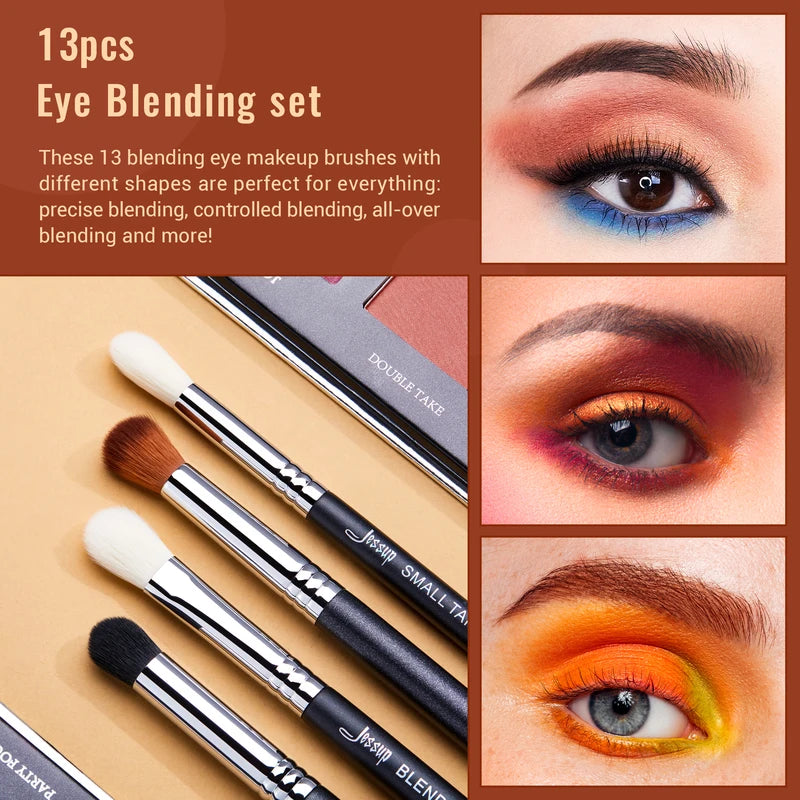13-Piece Professional Eye Makeup Brush Set for Blending & Contouring