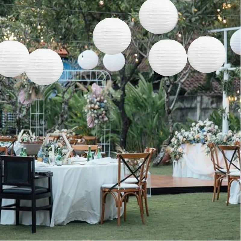 Decorative Paper Lanterns - Chinese Round Hanging Lamps for Weddings Parties Christmas