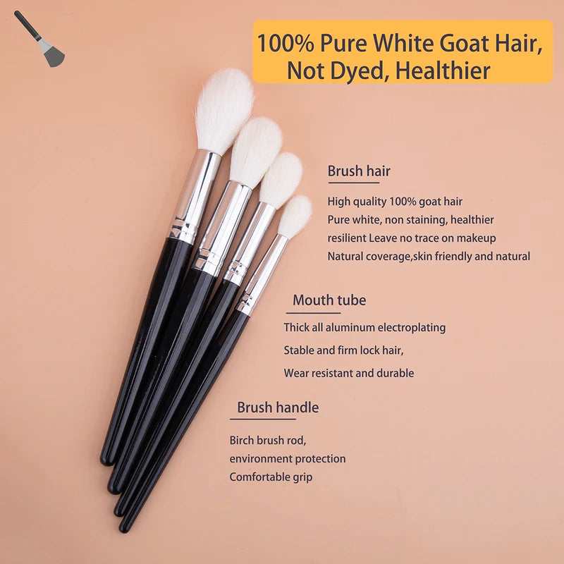 Makeup Highlighter Brush Tapered Face Contour & Sculpting Tool - Goat Hair