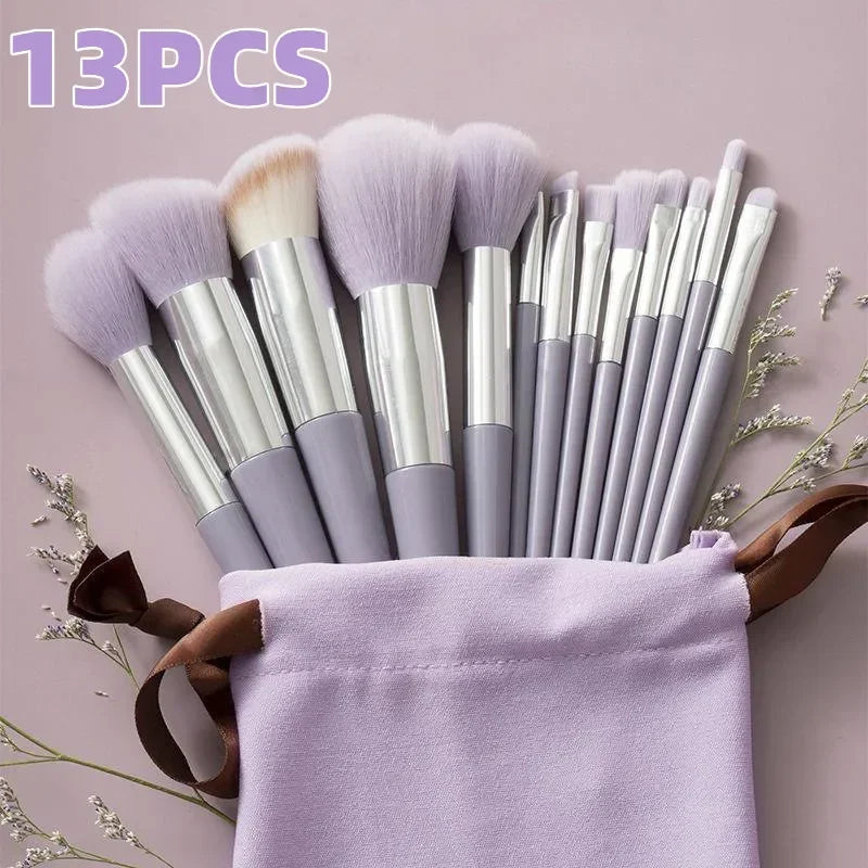 13-Piece Makeup Brush Set with Eye Shadow and Foundation Brushes – Soft Cosmetic Tools for Women