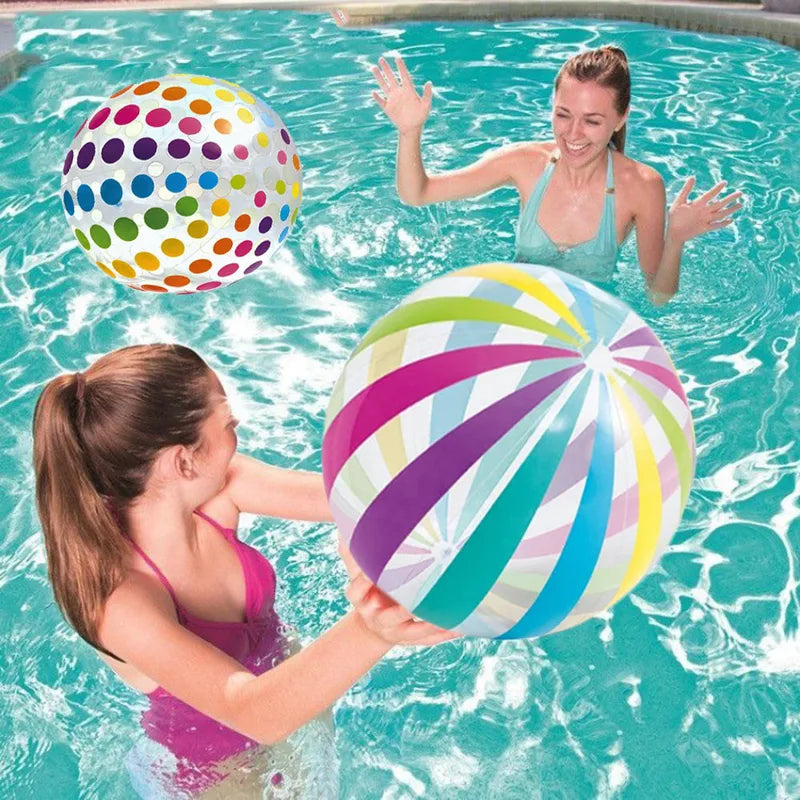 Colorful 15.35-Inch Inflatable Beach Ball - 2 Pack for Pool & Beach Games