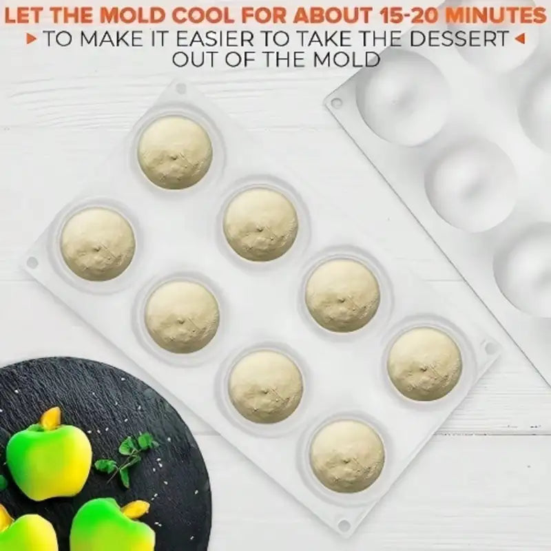 8 Cavity Apple Shaped Silicone Dessert Mold Non-Stick Food Grade Baking Tool