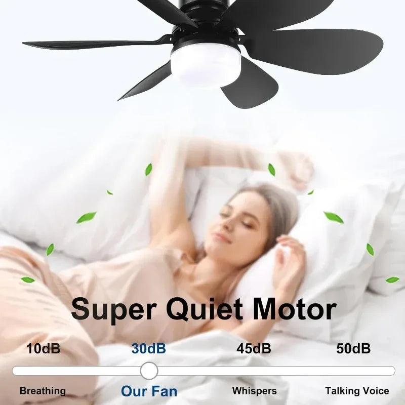 Dimmable Ceiling Fan Lights with Remote 42W 20.5-inch for Kitchen Garage Balcony
