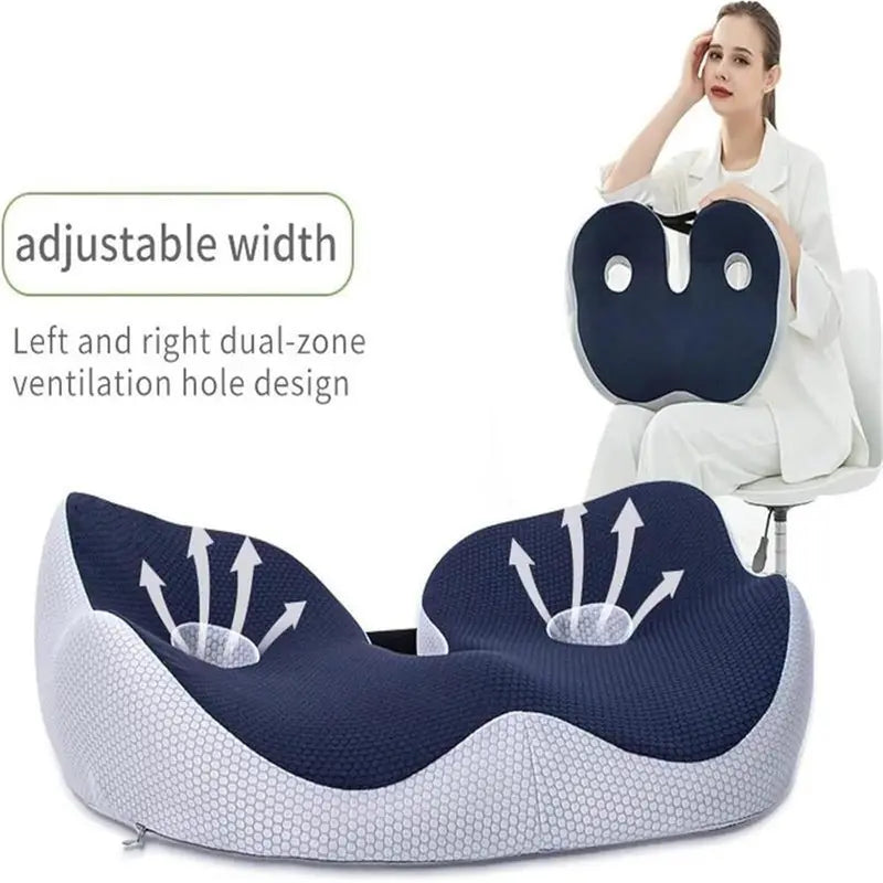 Orthopedic Memory Foam Seat Cushion for Tailbone Sciatica Back Pain Relief - Prostate Support, Comfort for Chair or Car