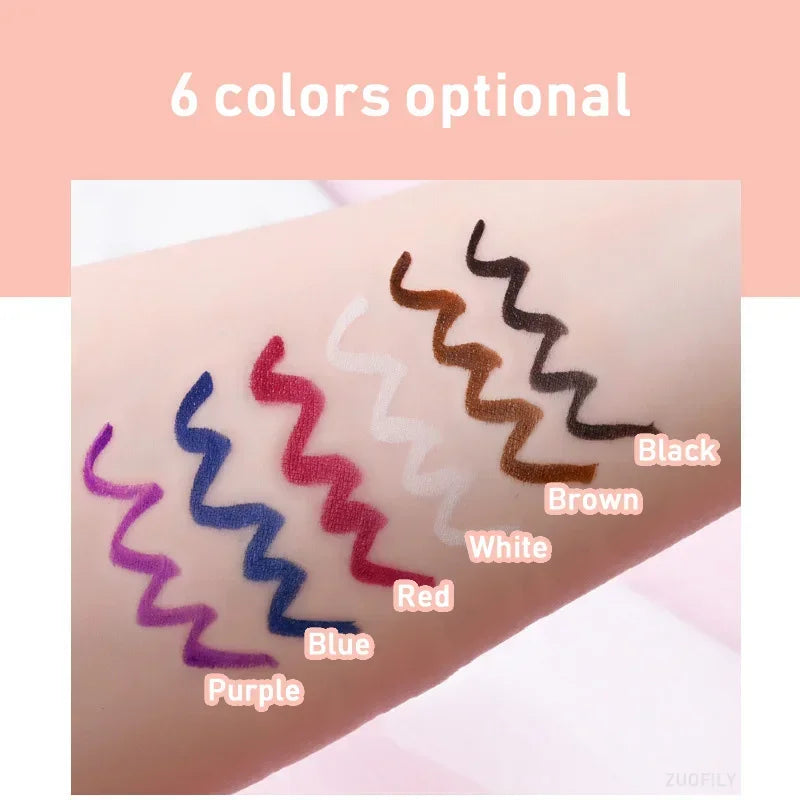 Waterproof Liquid Eyeliner Pen - Fine Tip, Long-Lasting, 6 Colors