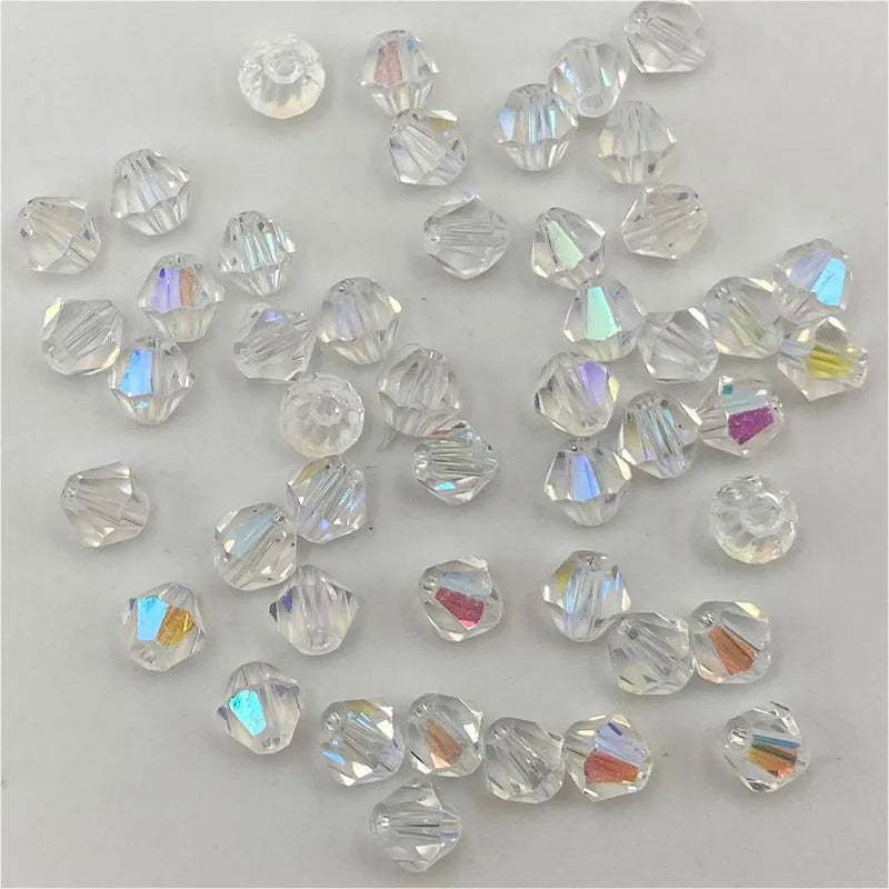 Multicolor Bicone Crystal Beads for Jewelry Making - Loose Glass Spacer Stones