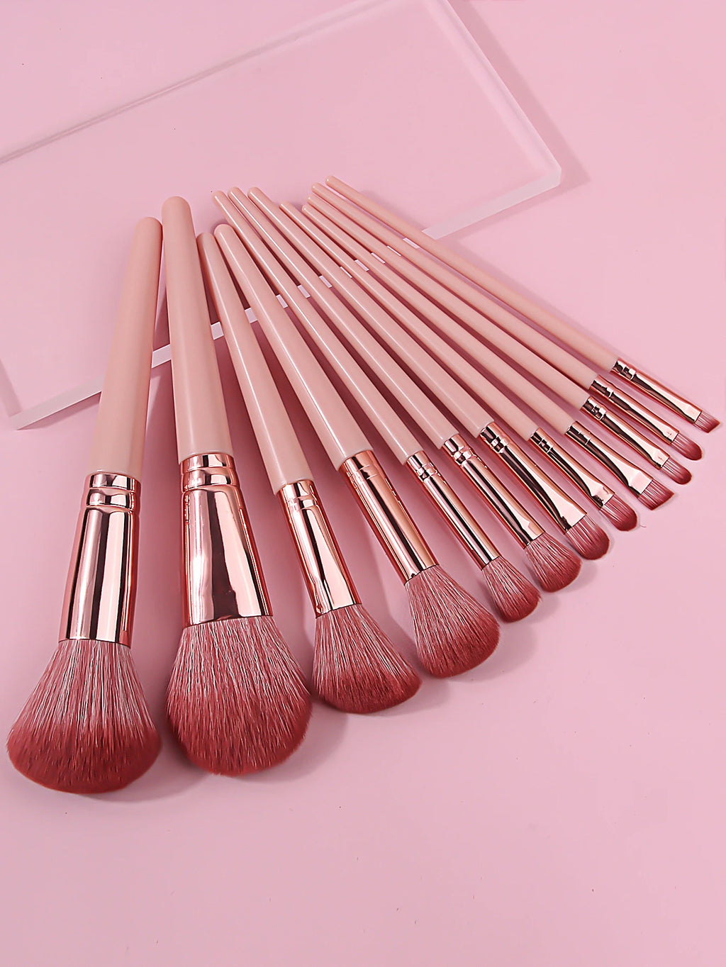 12-Piece Makeup Brush Set - Assorted Cosmetic Blush Foundation Eye Shadow