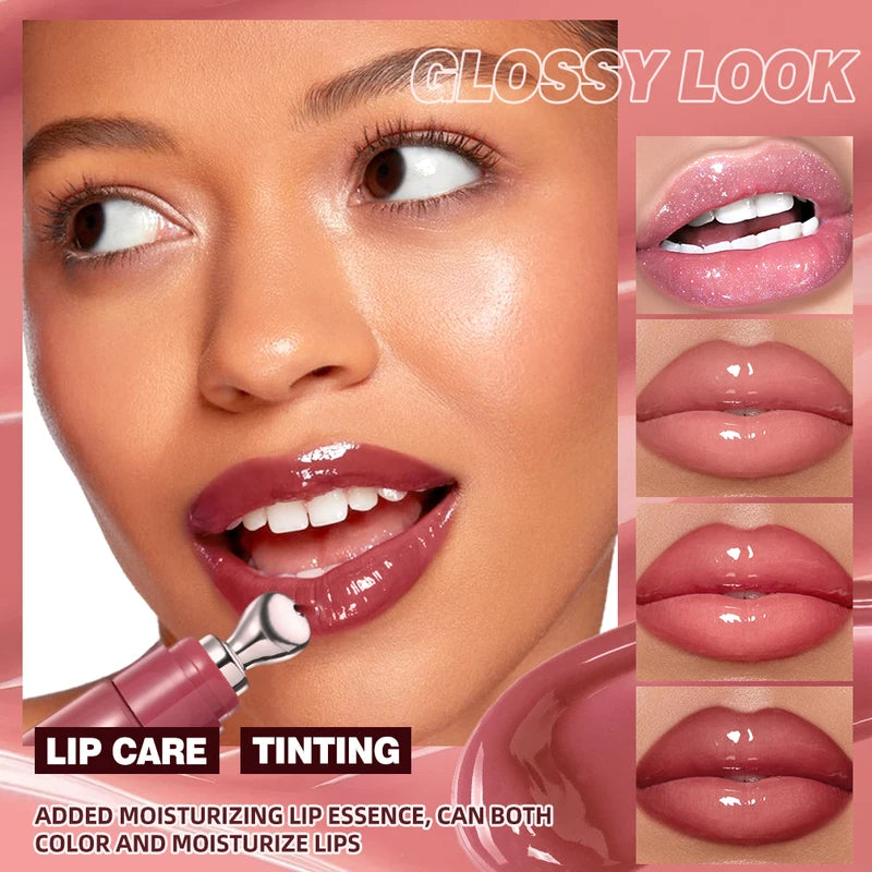 Long Lasting Lip Gloss with Moisturizing Shine and Glitter Finish - 4 Colors