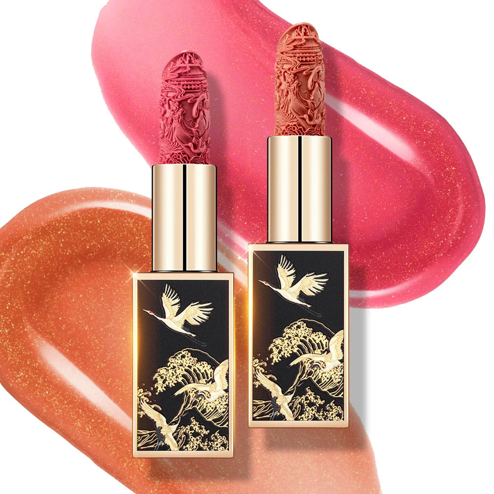 Matte Lipstick 2-Pack Set Long Lasting 24H Hydrating Lipsticks with Vitamin E