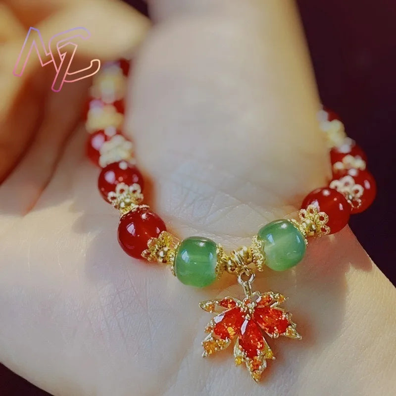 Natural Jade Beads Bracelet for Women - Gemstone Charm Jewelry Gift
