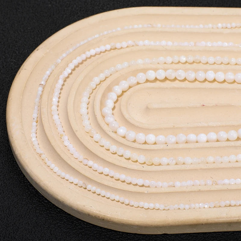 Natural White Freshwater Shell Pearl Beads for Jewelry Making - Round Spacer Beads