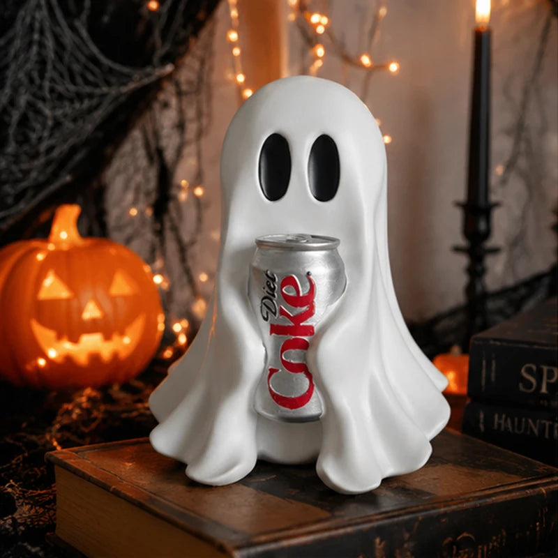 Funny Ghost Resin Desk Decor - Halloween Spooky Office Ornament Gift