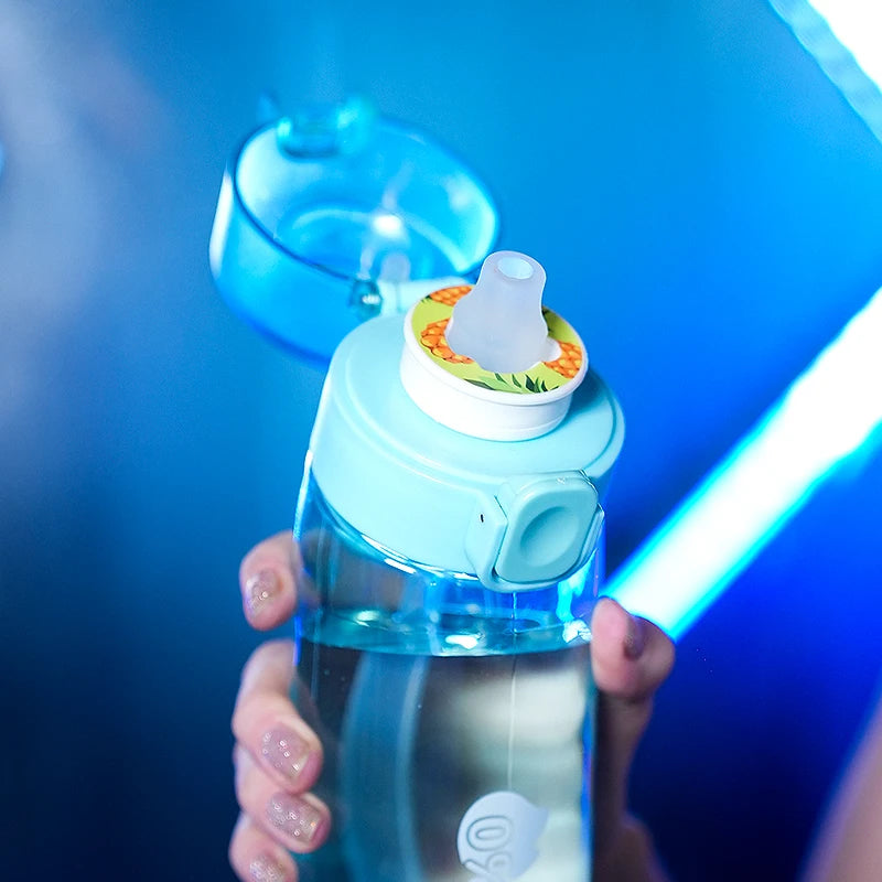 650ml Portable Sports Water Bottle with Fruit-Flavored Pods Leakproof Drinking Cup