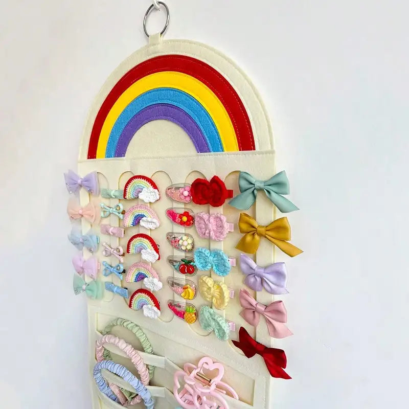 Children Hair Bows Holder Hanging Bag Wall Organizer for Hair Ties & Headbands