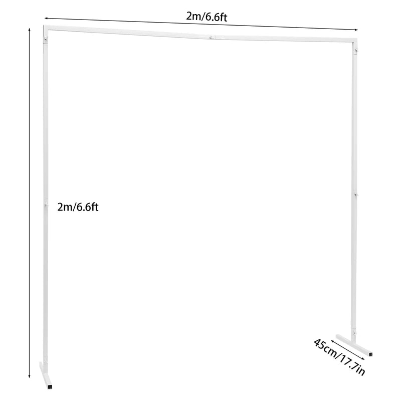 White Metal Wedding Arch Stand 2x2m Adjustable Garden Backdrop Frame