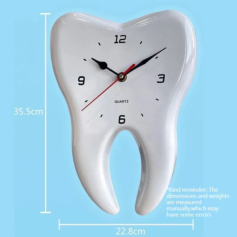Tooth Wall Clock - Modern Silent Mural Decor for Living Room & Dental Clinic